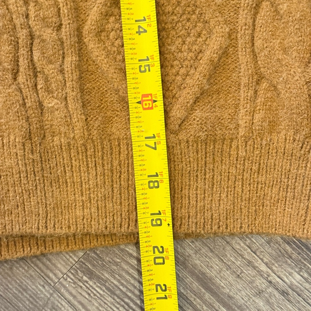 Steve Madden Women’s Knit Mustard Yellow Color Crop Sweater with Collar Size M - Picture 6 of 9